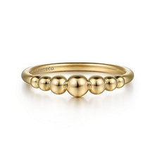 Load image into Gallery viewer, 14KT yellow gold graduated beaded ring

