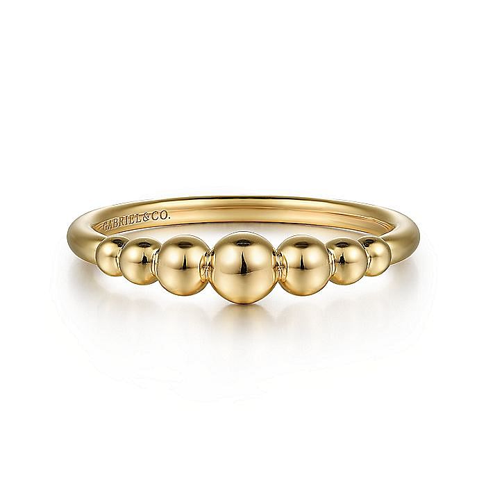 14KT yellow gold graduated beaded ring