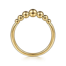 Load image into Gallery viewer, 14KT yellow gold graduated beaded ring
