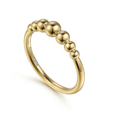 Load image into Gallery viewer, 14KT yellow gold graduated beaded ring
