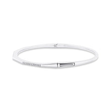 Load image into Gallery viewer, 14KT white gold geometric bangle bracelet with 0.23ctw round...
