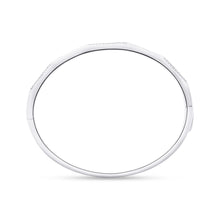 Load image into Gallery viewer, 14KT white gold geometric bangle bracelet with 0.23ctw round...
