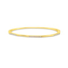 Load image into Gallery viewer, 14KT yellow gold geometric bangle bracelet with 0.22ctw roun...
