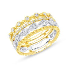 Load image into Gallery viewer, 14KT yellow and white gold stackable ring with removable ban...
