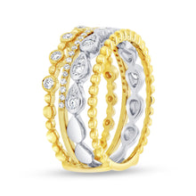 Load image into Gallery viewer, 14KT yellow and white gold stackable ring with removable ban...
