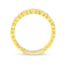 Load image into Gallery viewer, 14KT yellow and white gold stackable ring with removable ban...
