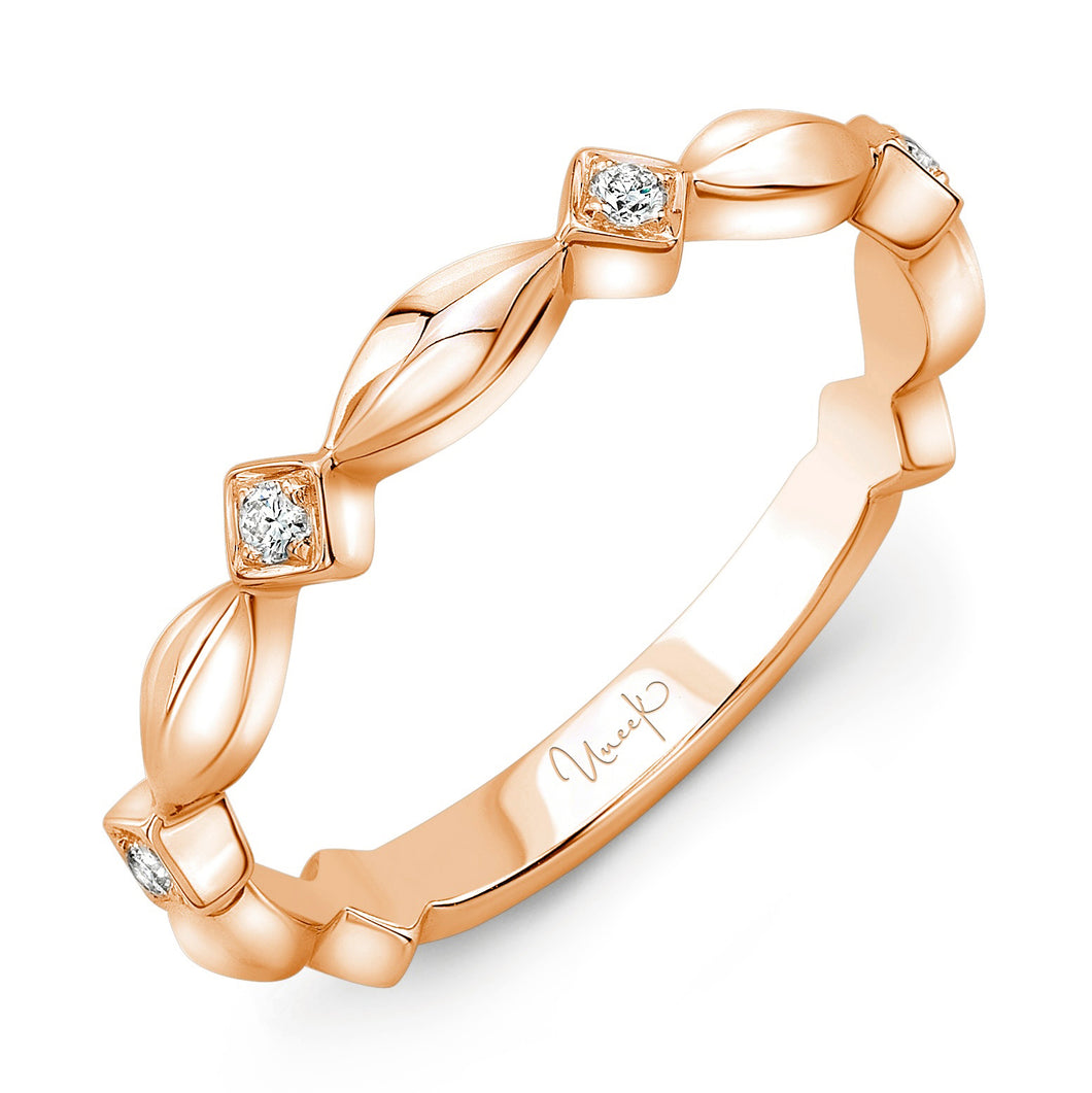 14KT Rose Gold  Band with 0.05ctw diamonds, G/H-VS2/SI1 (4 q...