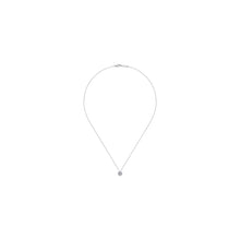 Load image into Gallery viewer, 14K White Gold Diamond Halo Pendant Necklace, 0.59ctw H/I-SI
