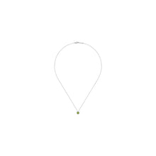 Load image into Gallery viewer, 14K White Gold Peridot and Diamond Halo Pendant Necklace, 0....
