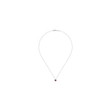 Load image into Gallery viewer, 14k White Gold Diamond Halo &amp; Pink Tourmaline Pendant Neckla...
