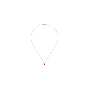 14k White Gold Diamond Halo & Pink Tourmaline Pendant Neckla...