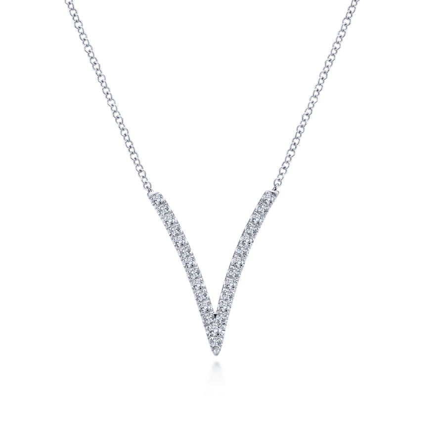 14KT white gold necklace with 0.28ctw round diamond, H/I-SI,...