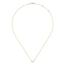 Load image into Gallery viewer, 14K Yellow Gold V Shaped Diamond Bar Necklace, 0.06ctw H/I-S...
