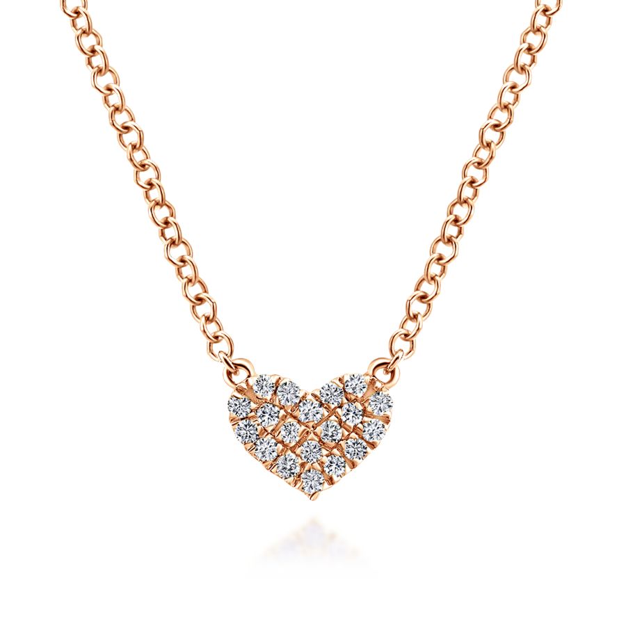 14K Rose Gold Diamond Necklace, 0.05ctw, H/I-SI