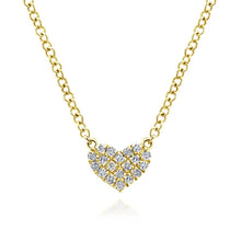 Load image into Gallery viewer, 14k Yellow Gold Diamond Heart Necklace, 0.05ctw, H/I-SI
