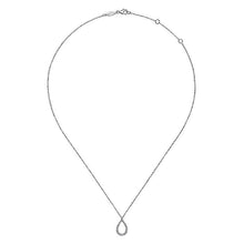 Load image into Gallery viewer, 14KT white gold teardrop necklace with 0.16ctw round diamond...

