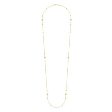 Load image into Gallery viewer, 14K Yellow Gold Pyramid Quatrefoil Station Necklace, 36&quot;
