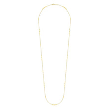 Load image into Gallery viewer, 14K Yellow Gold Diamond Shaped Disc Station Necklace, 32&quot;
