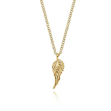 Load image into Gallery viewer, 14K Yellow Gold Wing Pendant Necklace
