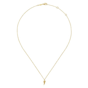 14K Yellow Gold Wing Pendant Necklace