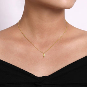 14K Yellow Gold Wing Pendant Necklace