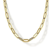 Load image into Gallery viewer, 14K Yellow Gold Hollow Paperclip Chain Necklace, 17 inch
