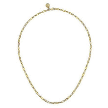 Load image into Gallery viewer, 14K Yellow Gold Hollow Paperclip Chain Necklace, 17 inch
