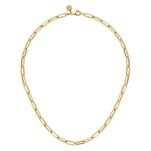Load image into Gallery viewer, 14KT yellow gold hollow paperclip necklace, 17 inches
