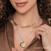 Load image into Gallery viewer, 14KT yellow gold hollow paperclip necklace, 17 inches
