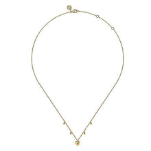 Load image into Gallery viewer, 14KT yellow gold heart drop necklace, 17.5&quot;
