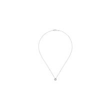 Load image into Gallery viewer, 14K White Gold Pearl and Diamond Halo Pendant Necklace, 0.06...
