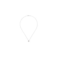 Load image into Gallery viewer, 14K White Gold Pearl and Diamond Halo Pendant Necklace, 0.06...
