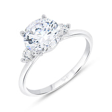 Load image into Gallery viewer, 14KT white gold three stone engagement ring with 0.22ctw rou...
