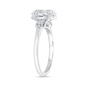 Platinum three stone engagement ring with 0.35ctw marquise d...