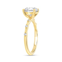 Load image into Gallery viewer, 18KT yellow gold spaced shoulder setting engagement ring wit...
