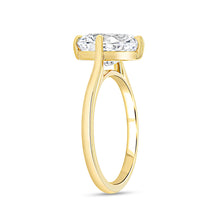 Load image into Gallery viewer, 18KT yellow gold cathedral solitaire engagement ring, oval c...
