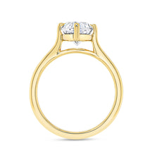 Load image into Gallery viewer, 18KT yellow gold cathedral solitaire engagement ring, oval c...
