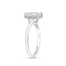 Load image into Gallery viewer, Platinum underhalo engagement ring with 0.08ctw round diamon...
