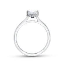 Load image into Gallery viewer, Platinum underhalo engagement ring with 0.08ctw round diamon...
