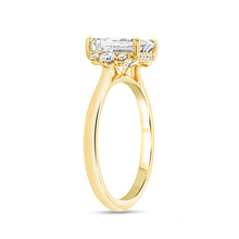 Load image into Gallery viewer, 18KT yellow gold cluster side stone engagement ring with 0.2...
