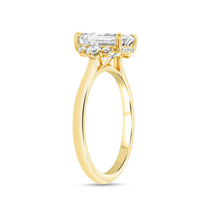 18KT yellow gold cluster side stone engagement ring with 0.2...