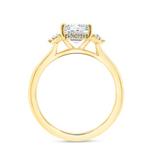 Load image into Gallery viewer, 18KT yellow gold cluster side stone engagement ring with 0.2...
