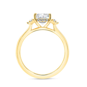 18KT yellow gold cluster side stone engagement ring with 0.2...