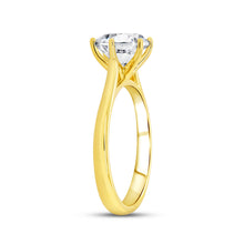Load image into Gallery viewer, 18KT yellow gold vintage style, six prong solitaire engageme...
