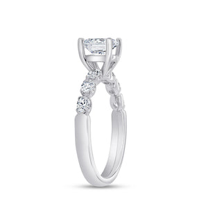 Platinum diamond accented engagement ring with 0.58ctw pear ...