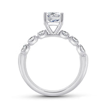 Load image into Gallery viewer, Platinum diamond accented engagement ring with 0.58ctw pear ...
