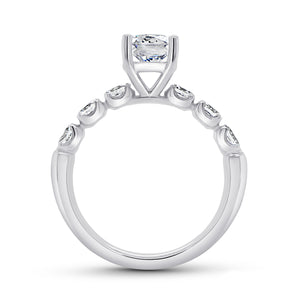 Platinum diamond accented engagement ring with 0.58ctw pear ...