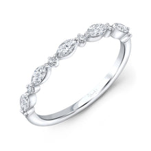 Load image into Gallery viewer, 14KT yellow gold alternating wedding band with 0.30ctw marqu...
