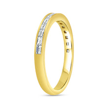 Load image into Gallery viewer, 18KT yellow gold channel set wedding band with 0.46ctw bague...
