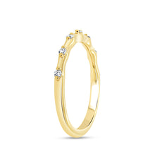 Load image into Gallery viewer, 18KT yellow gold space setting band with 0.11ctw round diamo...
